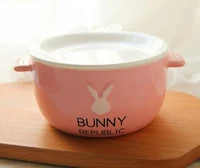 cartoon rabbit food rice salad pottery noodles ceramic bowl soup tableware dinner bowl creative lovely hand painted