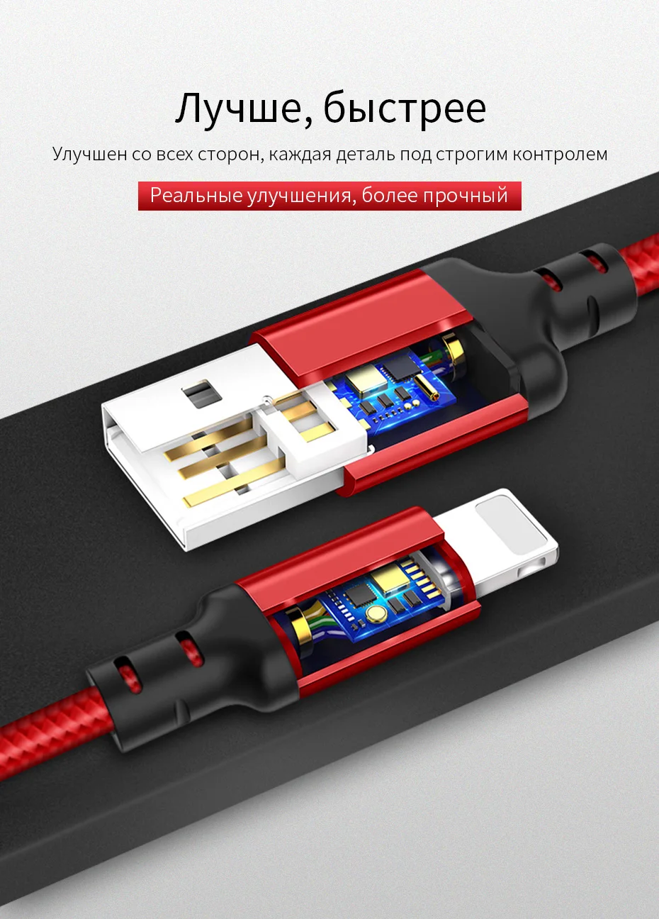 HOCO для нейлона 2A Быстрый кабель USB зарядное устройство Шнур USB кабель для зарядки для Apple iPhone Xs Max XR X 7 6 s 6s Plus 1 м/2 м