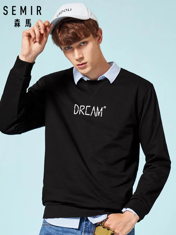 SEMIR толстовка мужская пуловер толстовки Толстовка с ребристой круглым вырезом и