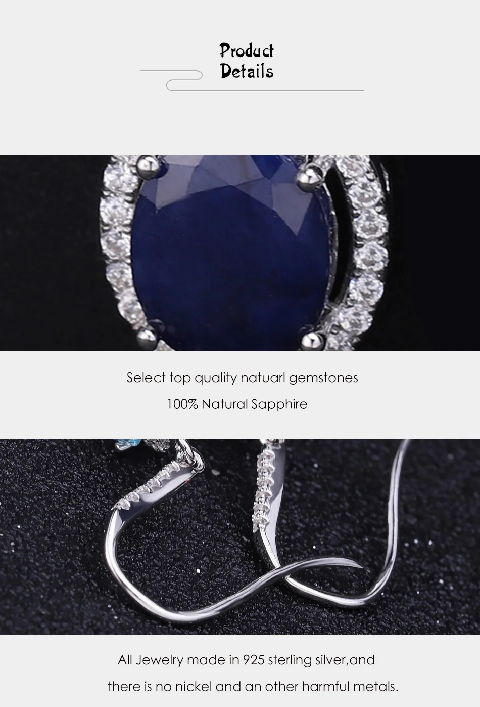 GEM'S BALLET 4.04Ct Натуральный Синий сапфир серьги-подвески с драгоценными камнями 925 пробы серебряные ослепительные серьги для женщин хорошее ювелирное изделие