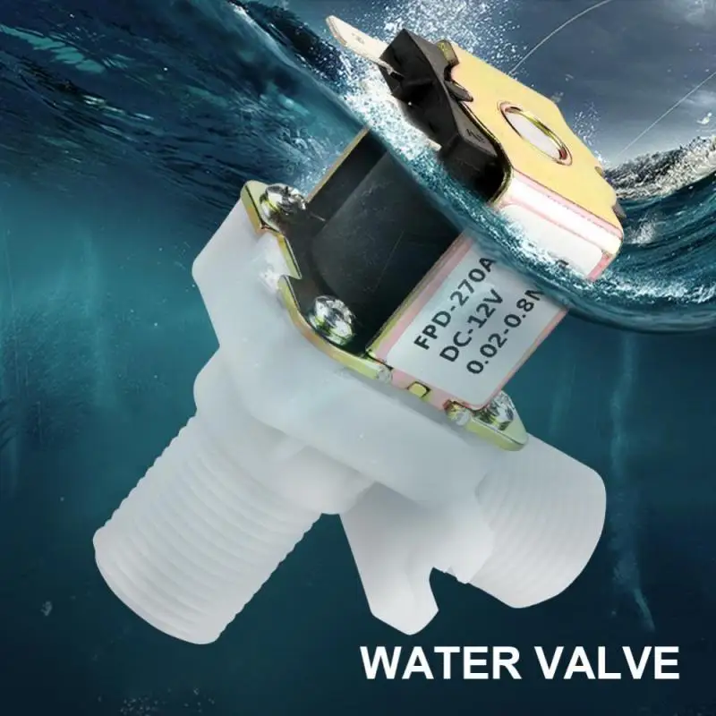 Новый DC12V DN15 G1/2 Пластик электромагнитный клапан нормально закрытый воды входной