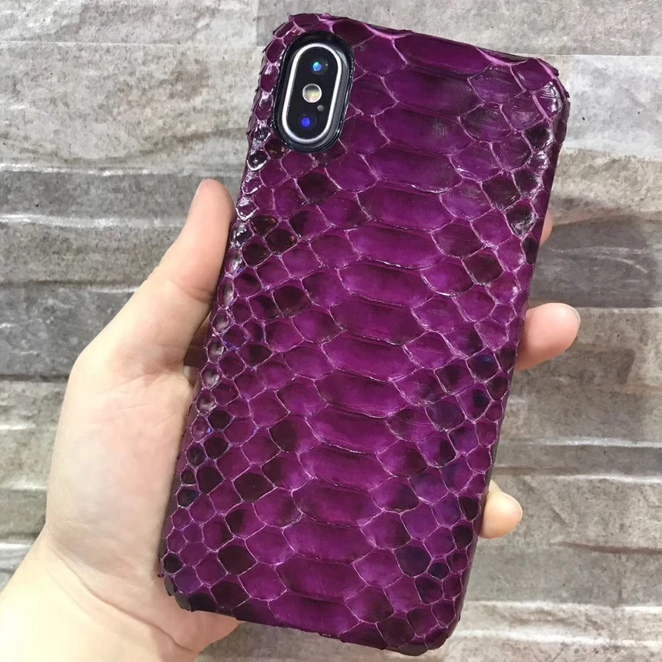 Роскошный чехол из натуральной кожи питона для iPhone X, чехол из натуральной змеиной кожи, чехол для iPhone X, чехол s, чехлы