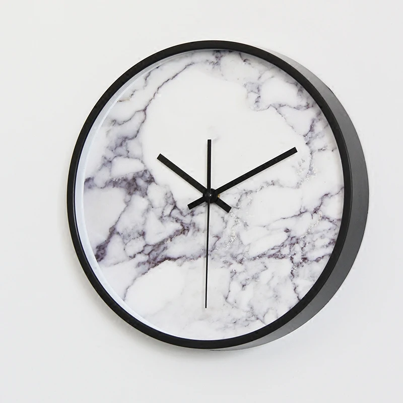 Европейские мраморные настенные часы современные зеркальные модные тайный