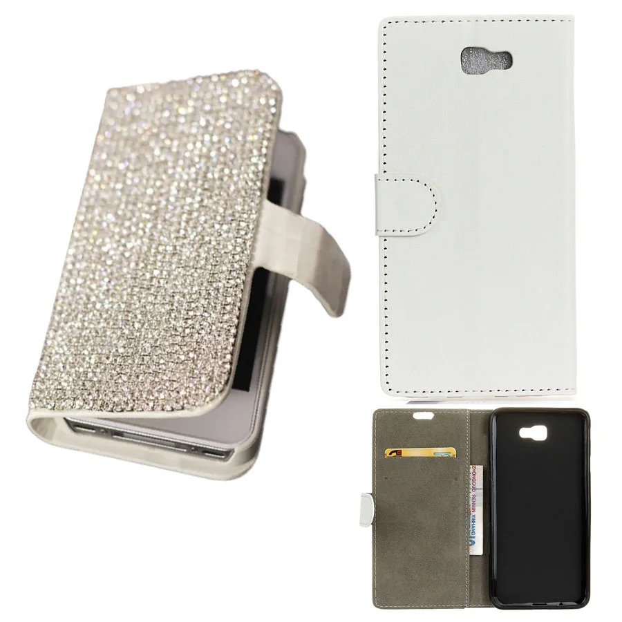 3D Bling Box горный хрусталь цепи кожа флип Бумажник телефон чехол для Samsung Galaxy J3