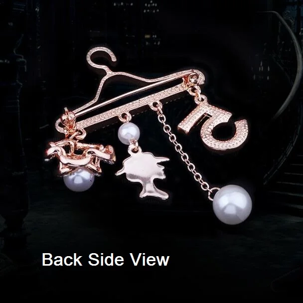 Top Fashion 5 Queen Portrait Pearl Hanger C Brooch Pin Rhinestone Scarf Broches Plated Rose Gold Brooches for Women Lady | Украшения и