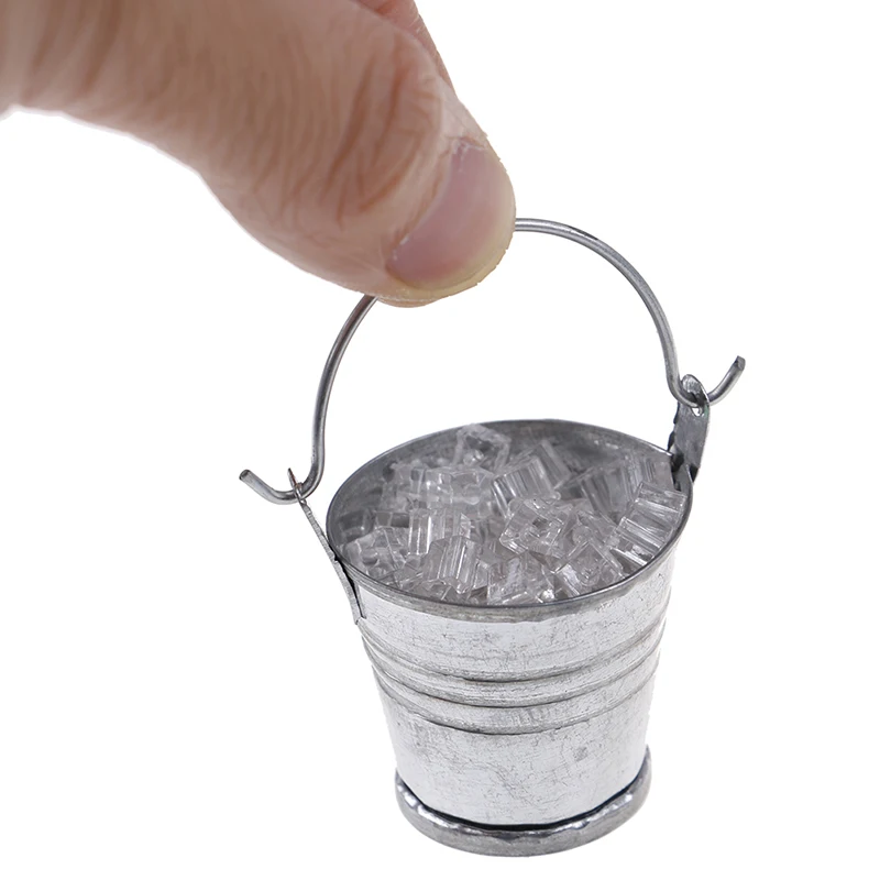 

1:12 Scale Miniature Dollhouse Beer Bottle + Bucket + Ice Cube + Cups Play House Food Furniture Toy Doll House Accessories