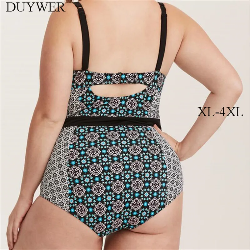 Большой размер Женский Цельный купальник с принтом сексуальное бикини XL 4XL 3XL XXL