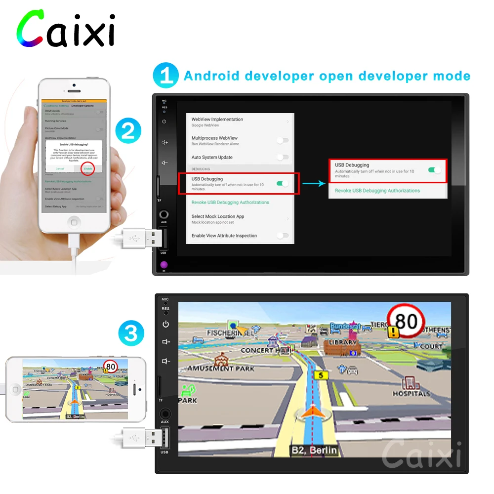 2 DIN 7 дюймов Android и Iphone Зеркало Ссылка автомобильный мультимедийный плеер Bluetooth FM