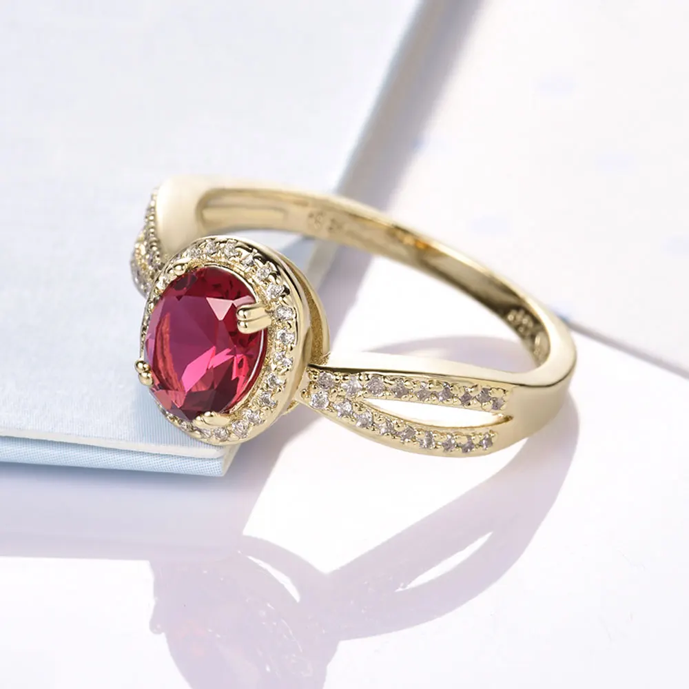 Женские кольца MOLIAM кольцо средней длины с красным кристаллом из фианита