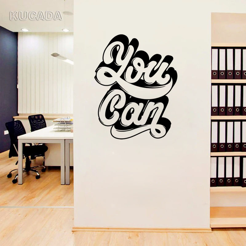 

Vinyl Wall Decal Stickers Teamwork Motivation Words Quote You Can Office Meeting room Decals Home Decoration Art Murals JG4134