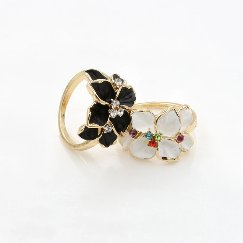 Новые белые черный розовый с Циркон Кольца обручальные Обручение кольца для Для