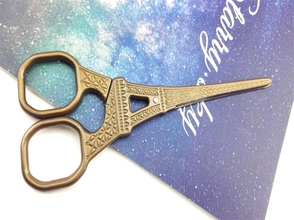 1 piece Creative Retro Titanium Sewing Scissors Vintage Craft Cute Stationery DIY Supplies 13.9x5.3cm | Канцтовары для офиса и
