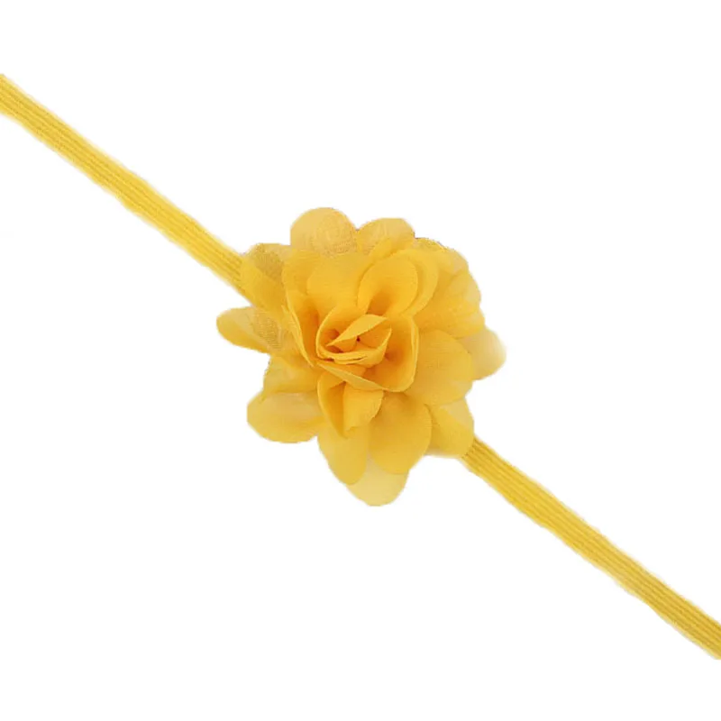 yellow Милые повязки на голову для маленьких девочек; эластичная повязка на голову с цветами для малышей; повязка на голову для новорожденных детей; облегающая эластичная повязка на голову с бантом и цветами - Цвет: yellow