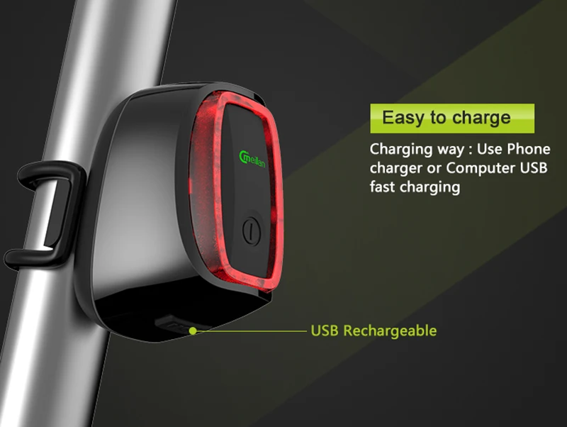 ZK20 дропшиппинг X6 велосипедный задний фонарь USB Перезаряжаемый водонепроницаемый велосипедный защитный фонарь интеллектуальная велосипедная лампа 7 режимов