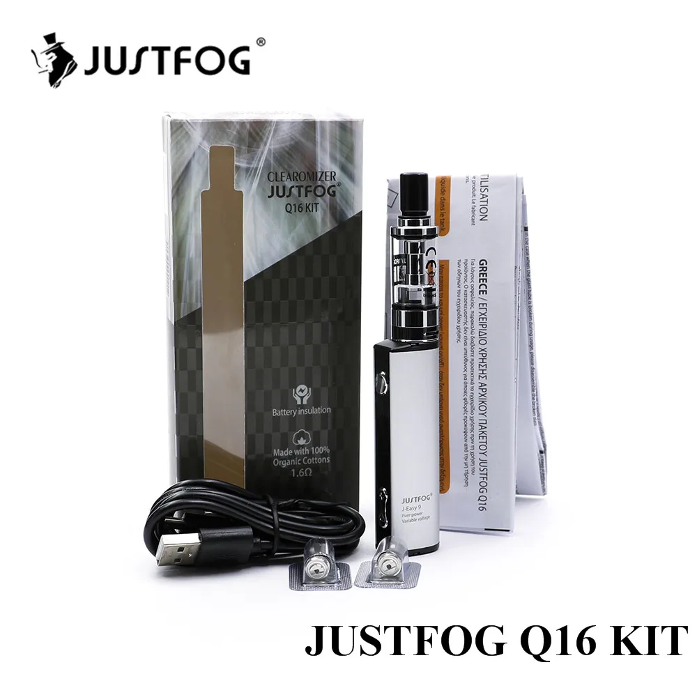 Стартовый vape набор Justfog Q16 с аккумулятором 900 мАч J-Easy 9, набор электронных сигарет с клиромайзером 1,9 мл Q16