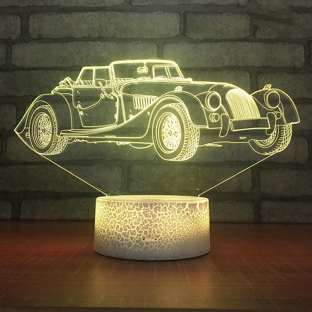 Креативный автомобильный 3d ночной Светильник новинка подарок на день рождения