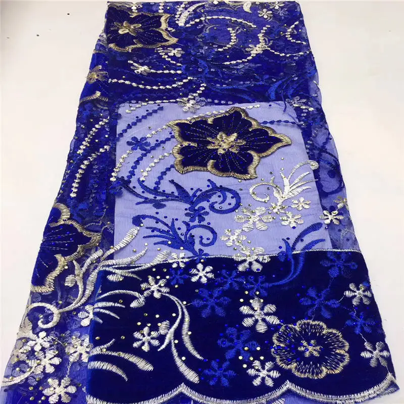 Сгоревшая Королевская Синяя французская нигерийская кружевная Новая мода