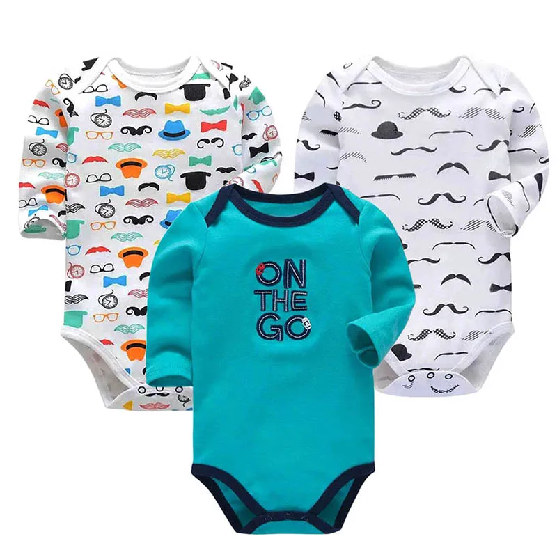 3 шт./упаковка детский хлопковый комбинезон с мультяшным принтом|Боди для