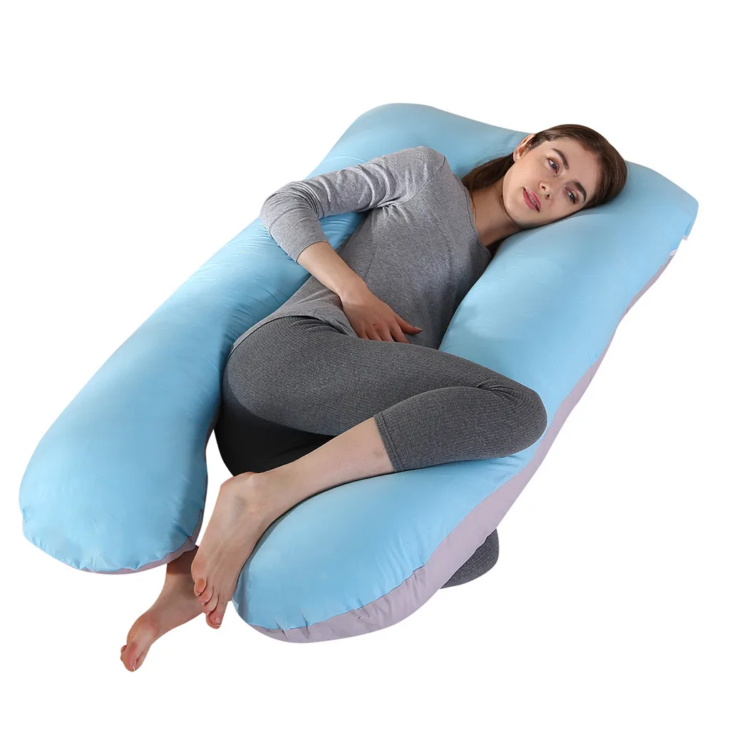 Sky Blue 130x70 см Подушка для беременных, постельные принадлежности, подушка для всего тела для беременных женщин, u-образная Подушка для сна, длинные боковые подушки для беременных - Цвет: Sky Blue