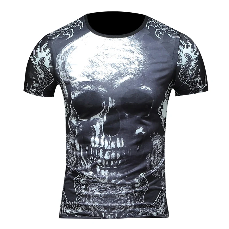 The new summer 2019 large size T-shirt men skull with short sleeves 8816 P46 | Мужская одежда