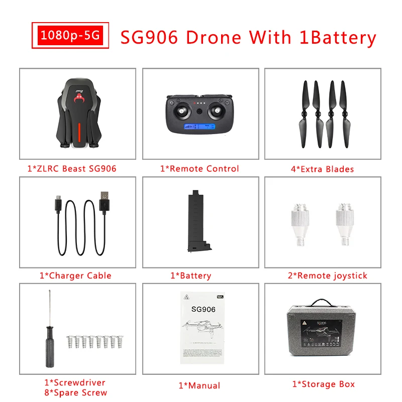 black 1 battery Для ZLRC Beast SG906 gps 5G wifi FPV с селфи складной 4K 1080P Ультра HD камера Радиоуправляемый Дрон Квадрокоптер RTF VS XS812 XS809HW SG10 - Цвет: black 1 battery