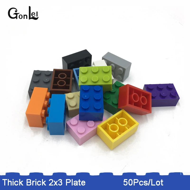 50 шт./лот MOC толстый Кирпич 2x3 Плиты строительные блоки сборные Кирпичи DIY игрушки