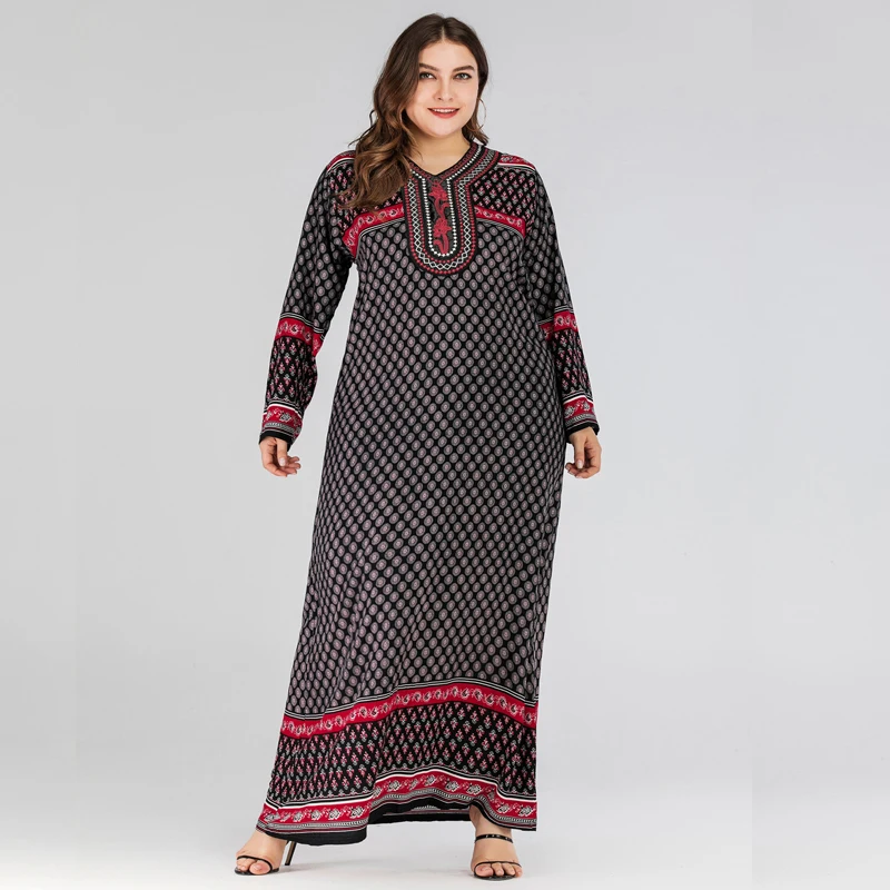 muslim maxi dress Мусульманское Макси-платье размера плюс, Абая, Sukienka, кафтан, Morrocan, платье с длинным рукавом, пакистанское, Дубай, исламское, арабское, платья для женщин - Цвет: muslim maxi dress