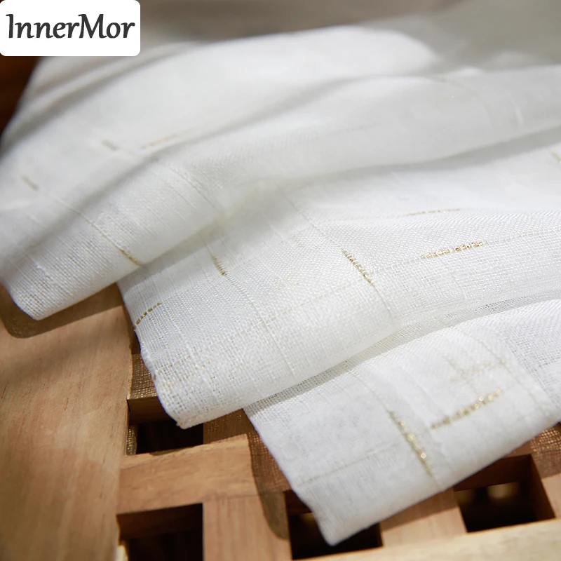 Innermor белые вышитые шторы для гостиной мягкие тюль на окна золотой и серебряный цвет пряжа Тюль окна Индивидуальные