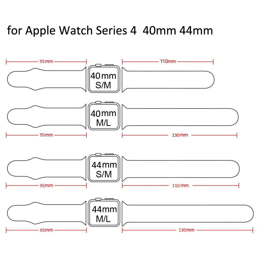 Силиконовый ремешок для Apple Watch 38 мм 42 мм iWatch 4 5 40 мм 44 мм спортивный браслет резиновые Ремешки для наручных часов для Apple Watch 5 4 3 2 1