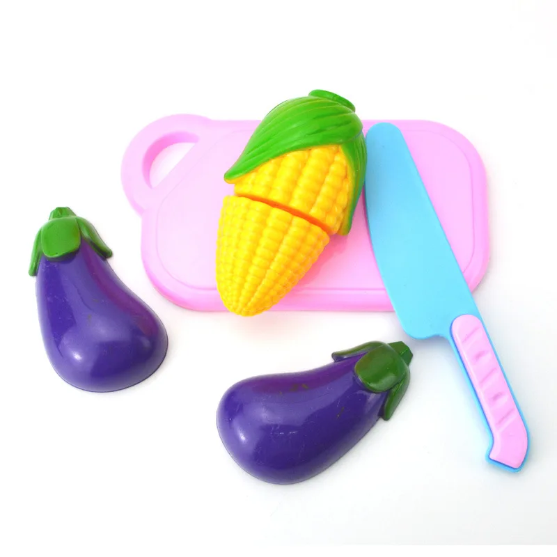 

Hot Sale 4pcs/Set Plastic Kitchen Toy play house Food Fruit Vegetable Corn Cutting Kids Pretend Educational Cook Cosplay Safety