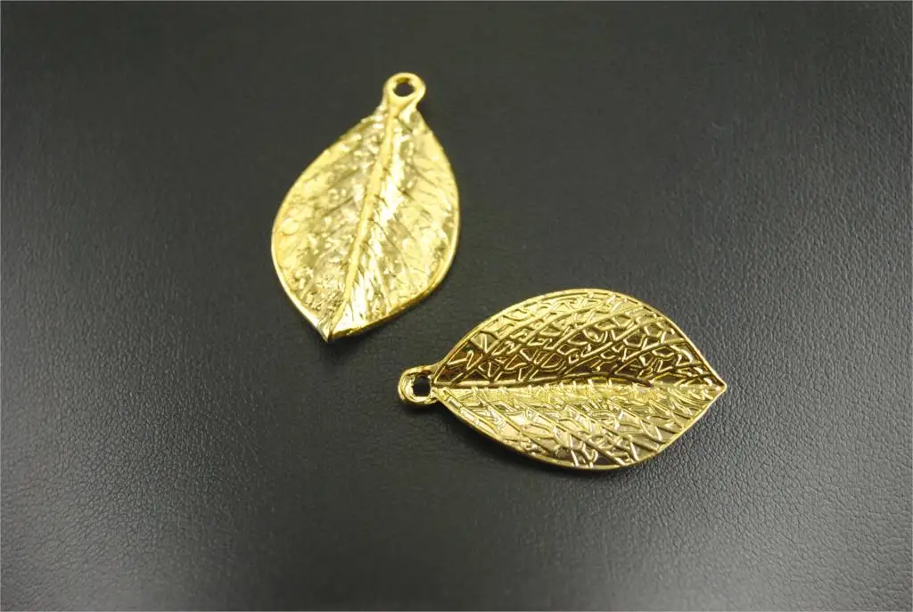 15pcs Silver Color Leaf Charm Pendant DIY Necklace Bracelet 36x21mm RS181/A1497 | Украшения и аксессуары