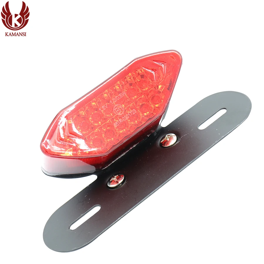Universal 12V Motorcycle Taillights LED Red Light Self-contained Bracket 5 Lines For Cafe Racer Enduro License Plate Lights |