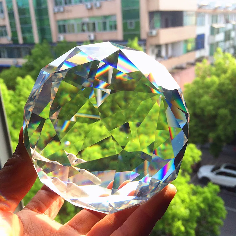100mm (Free hooks) Crystal Glass Faceted Ball for Chandelier Suncatcher Prisms For Wedding Decoration | Лампы и освещение