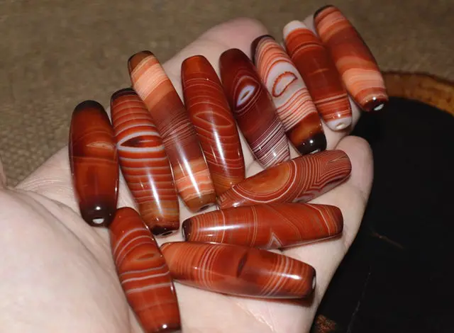 

TSB0100 Natural Red Carnelian Long Beads Tibetan Silk Carnelian Dzi Beads 30mm 40mm 10beads lot