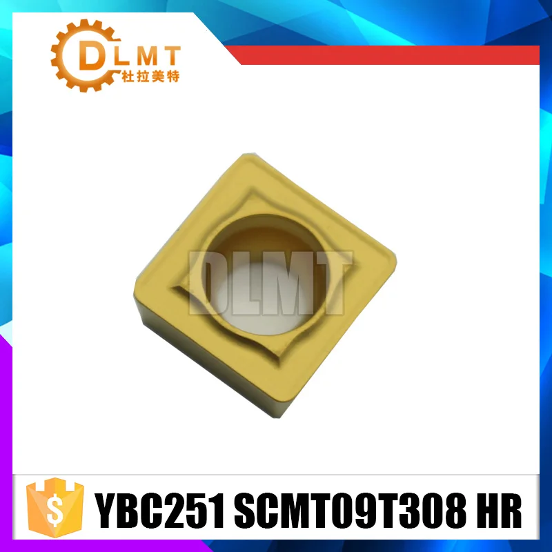 10 шт./компл. SCMT09T308 HR режущие инструменты из цементированного карбида YBC251 пластины
