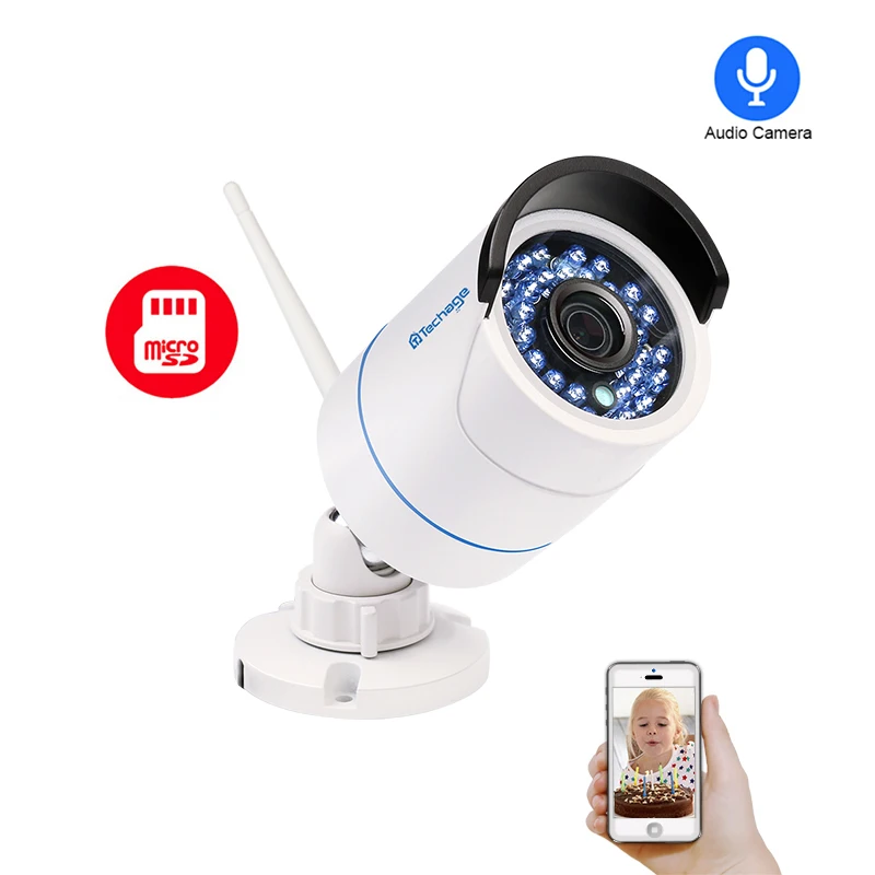 Techage Yoosee APP P2P 1080P Wi Fi 2MP SD карта Запись Беспроводная охранная Камера