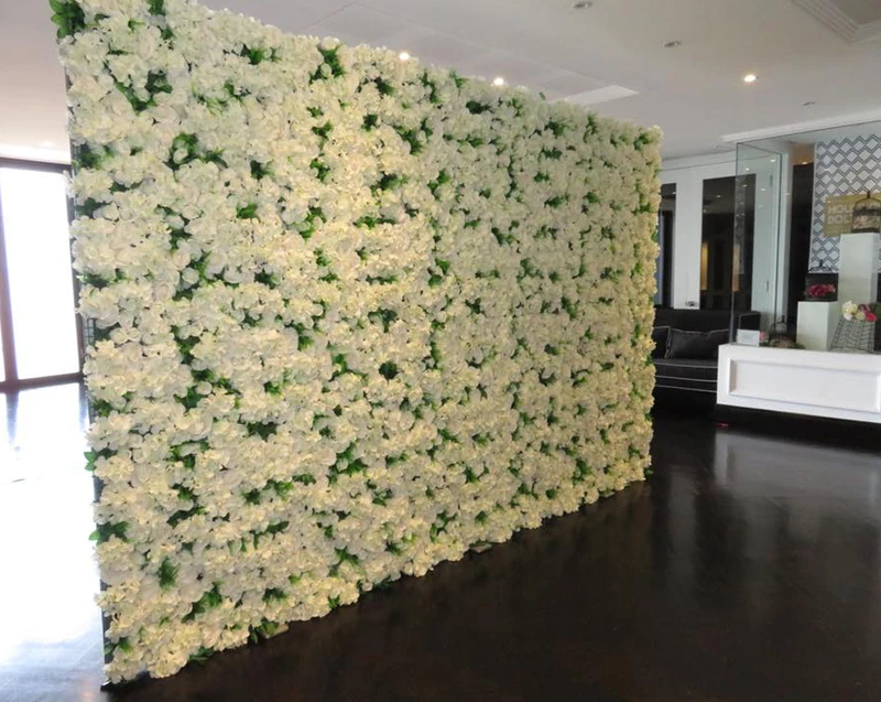 

2.4M X 2.4M Pure White With Grass Green Wedding Flower Wall Flower Backdrop Wedding Decoration