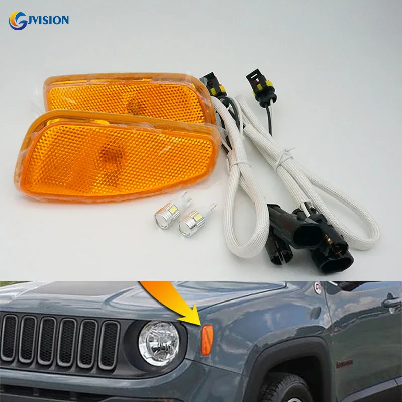 

For Jeep Renegade Led Light Side Turn Signals with T10 LED bulbs for Jeep Renegade accessories Turn Signal Parking Lamp