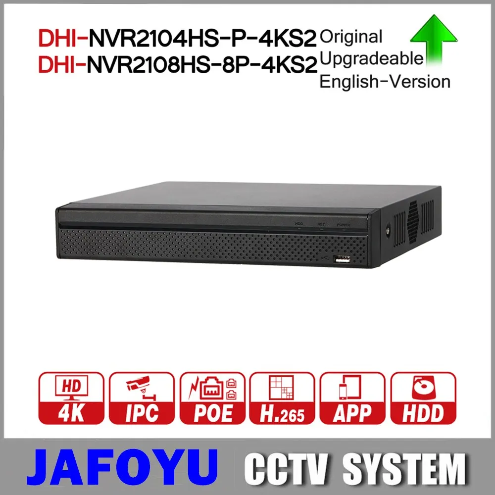 DH NVR2104HS P 4KS2 NVR2108HS 8P 4CH 8CH POE NVR 4K рекордер Поддержка HDD 4/8CH для системы