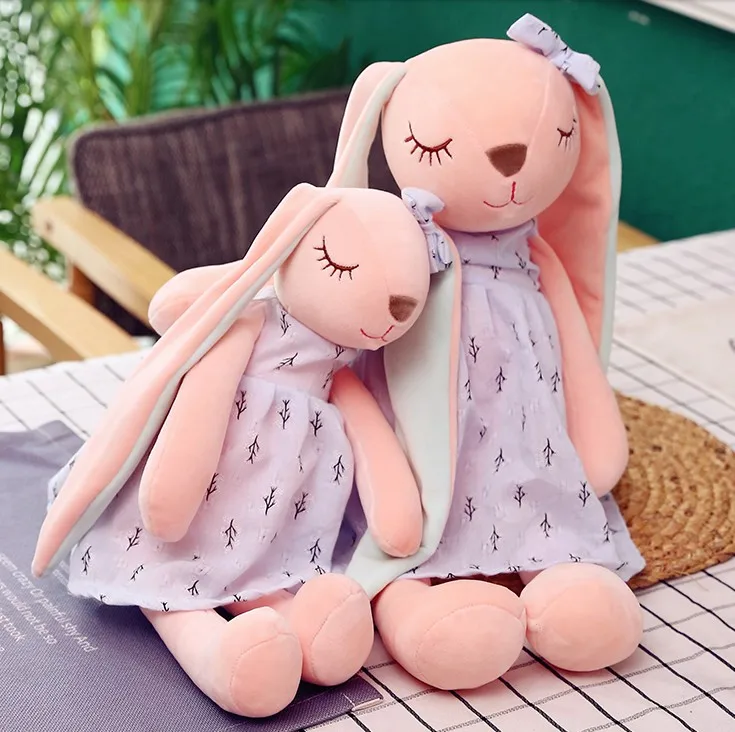 Новые модные плюшевые игрушки кролик кукла длинный Ушастый Кролик Прекрасный кукольный сон для девочки Подушка подарок на день рождения