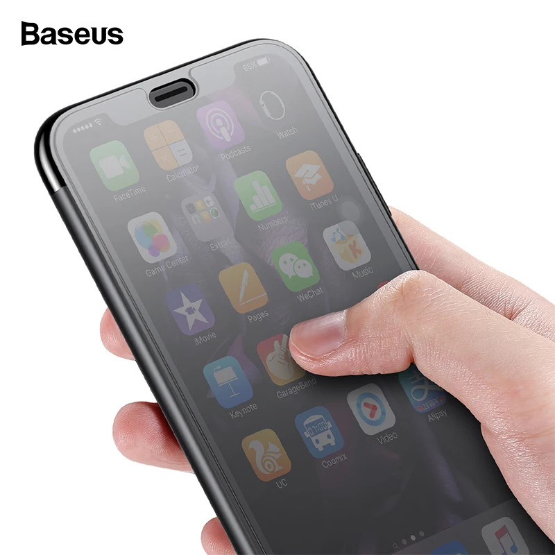 Baseus Роскошный чехол-книжка для iPhone XS Max XR X, Полностью Защитный чехол из закаленного стекла для iPhone 6,5 XR 6,1 Capinhas Funda