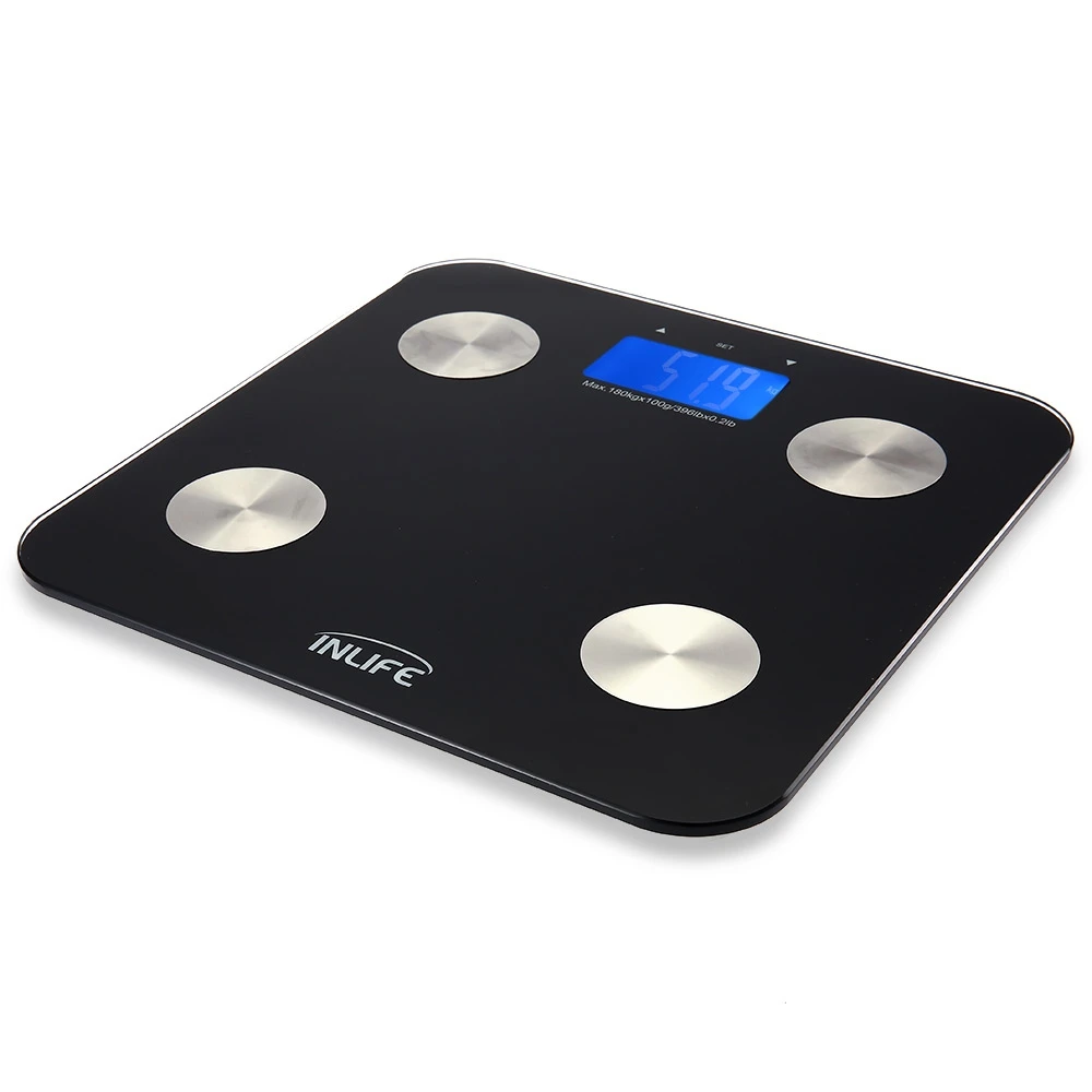 Inlife FB-12 Измерения Смарт Цифровой ИМТ Bluetooth Жира Вес Масштаба с Большим ЖК- |