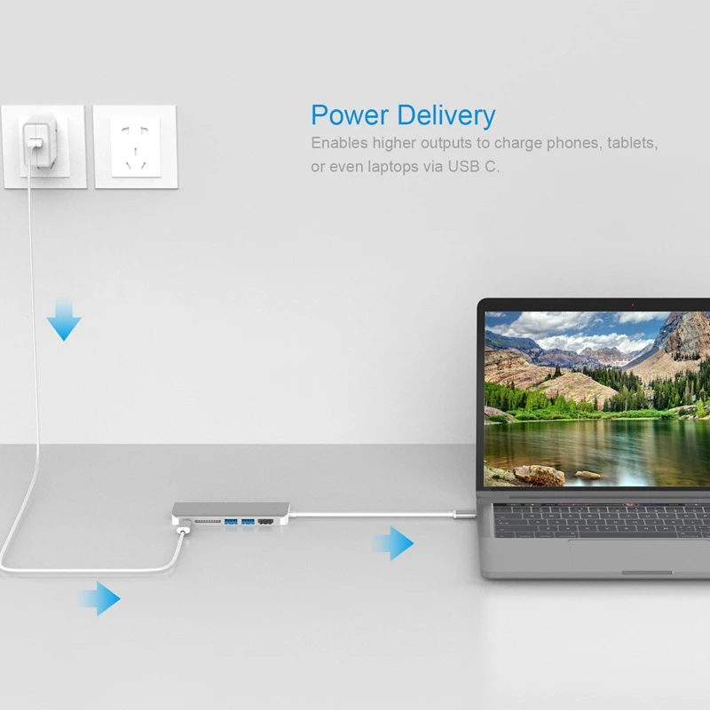 Amkle HDMI адаптер RJ45 Gigabit Ethernet USB C концентратор к type c с картой чтения USB3.0 PD Зарядка для