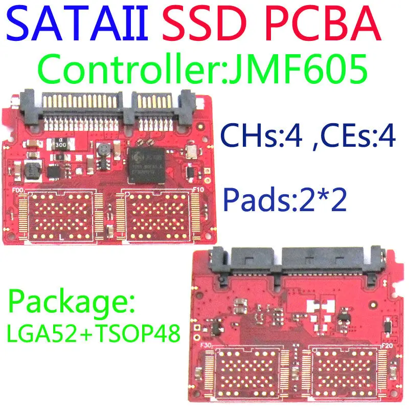 JMF605 контроллер SSD набор комплектующих для печатных плат SATA2 (3 Гбит/с) DIY Наборы 4-pad