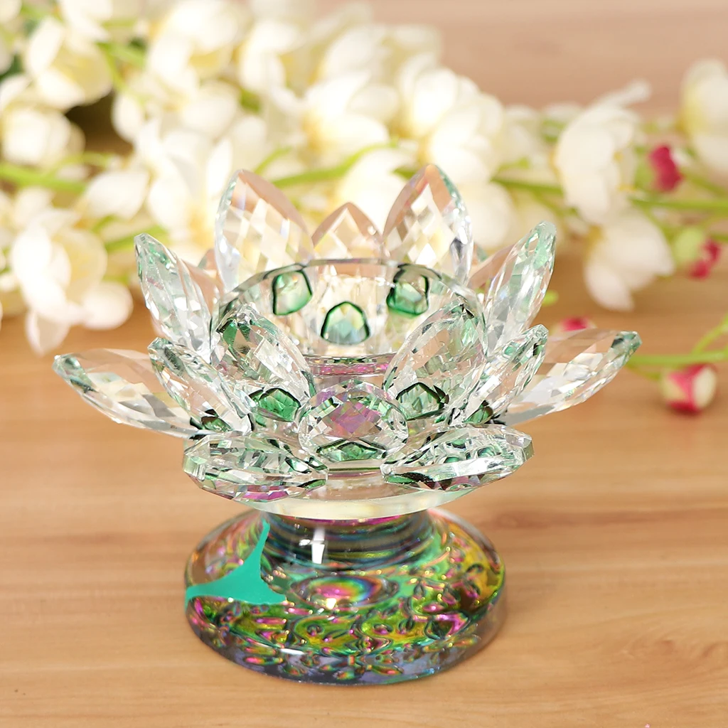Подсвечник для свечей в форме лотоса фэн-шуй подсвечники из хрустального стекла