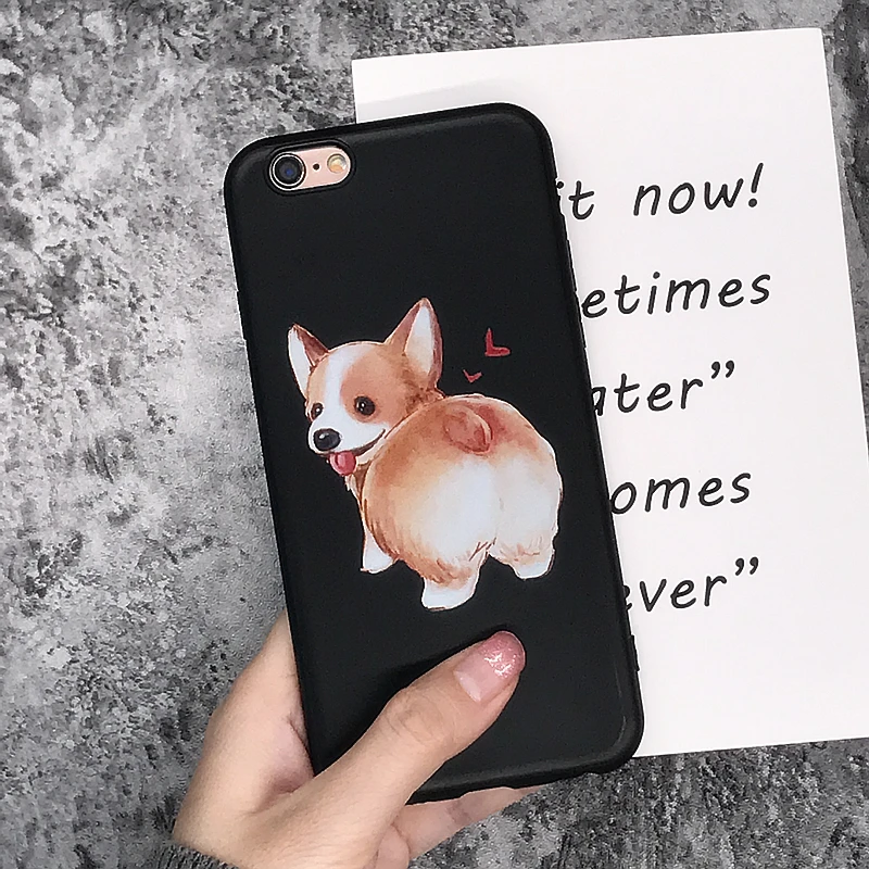 Милый чехол Corgi для Apple iPhone 7 5 5S 6 6S 8 Plus X xs max xr 11 pro max Сексуальная Черная мягкая силиконовая крышка для телефона