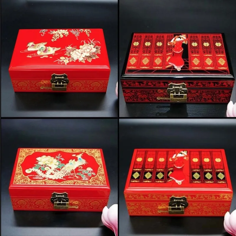 Шкатулка для ювелирных изделий Античные коробки хранения китайские лаки Лаки с