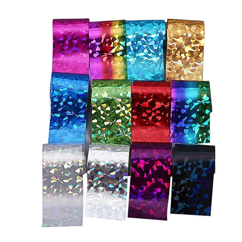 OutTop 12PCS Multicolor Nail Art Stickers Transfer foil nail sticker Decal Tips 4*20CM Manicure Decor stickers set 06.12 | Красота и