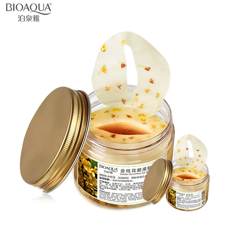 160 шт/2 бутылки BIOAQUA Gold osmantus маска для глаз коллагеновый гель сывороточный белок