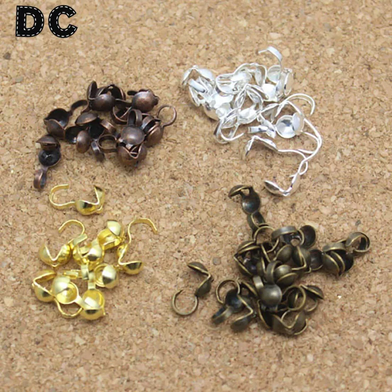 DC 200 шт./лот Золото Серебро Бронза Цвет заполнены мяч цепи разъем обжимной